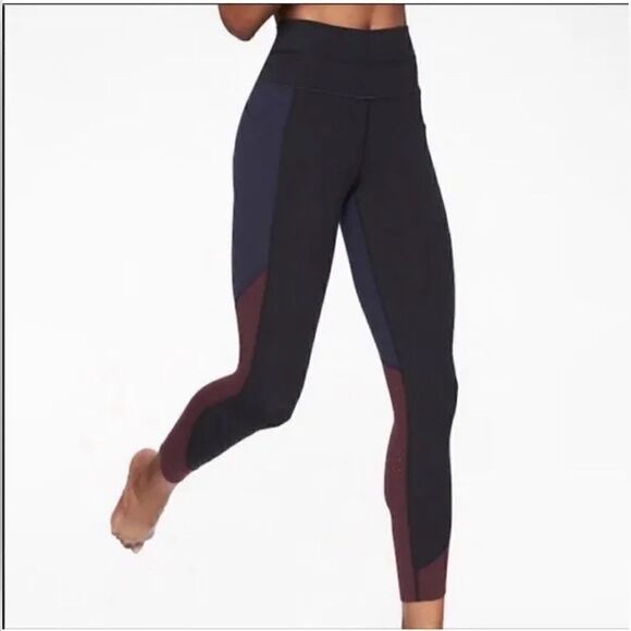 Athleta Chakra Colorblock 7/8 Leggings Women’s Small Stretch. NWT. XL - Picture 1 of 9